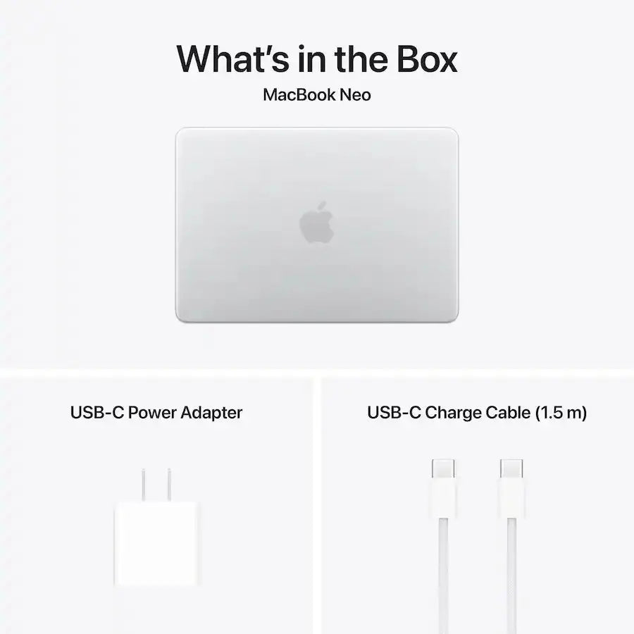 Apple MacBook Neo 13" MHFC4 – Apple A18 Pro Chip, 6-Core CPU, 5-Core GPU, 8GB RAM, 512GB SSD, 13" Liquid Retina, macOS, Silver